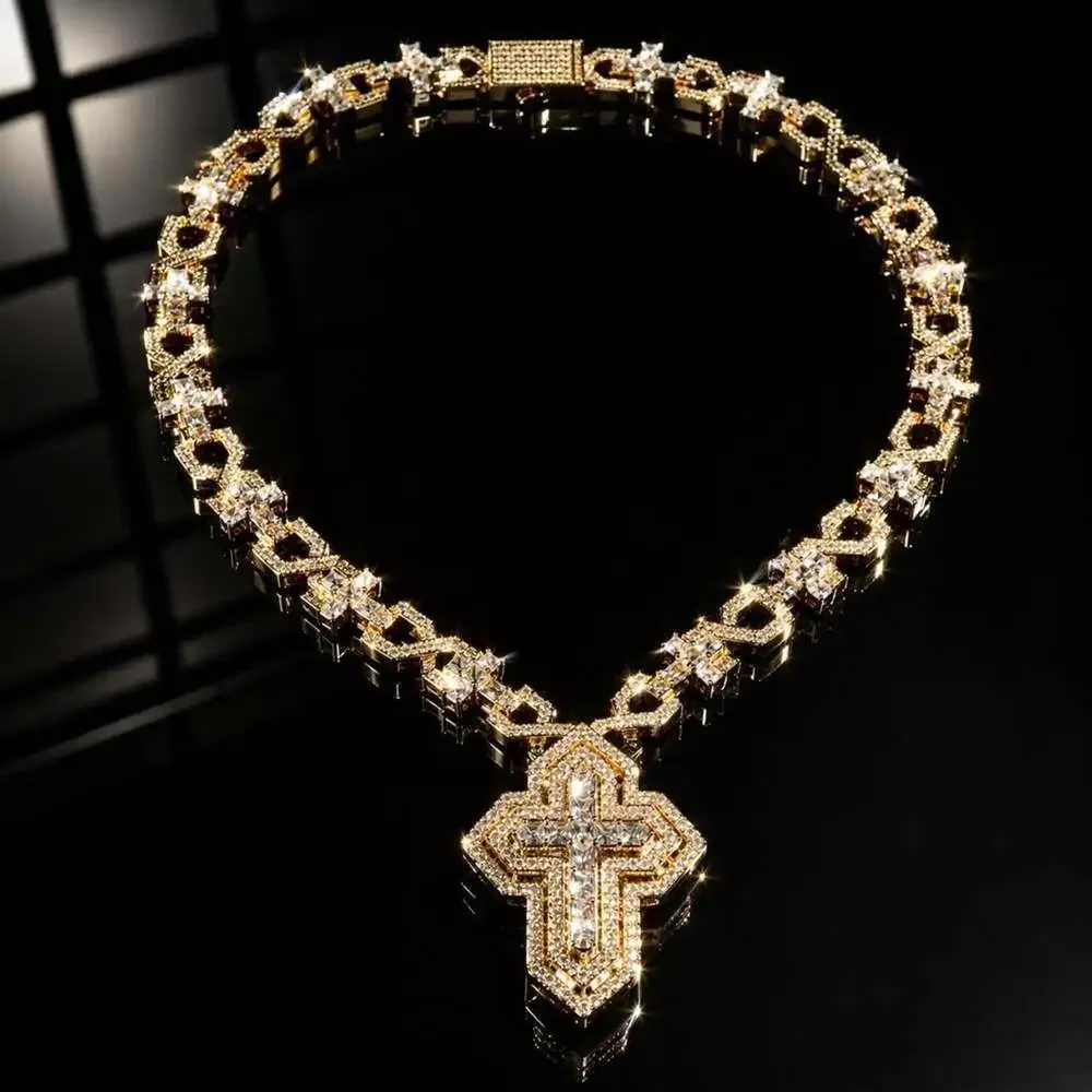 Iced Gold Cross Chain Necklace 9 Da 5